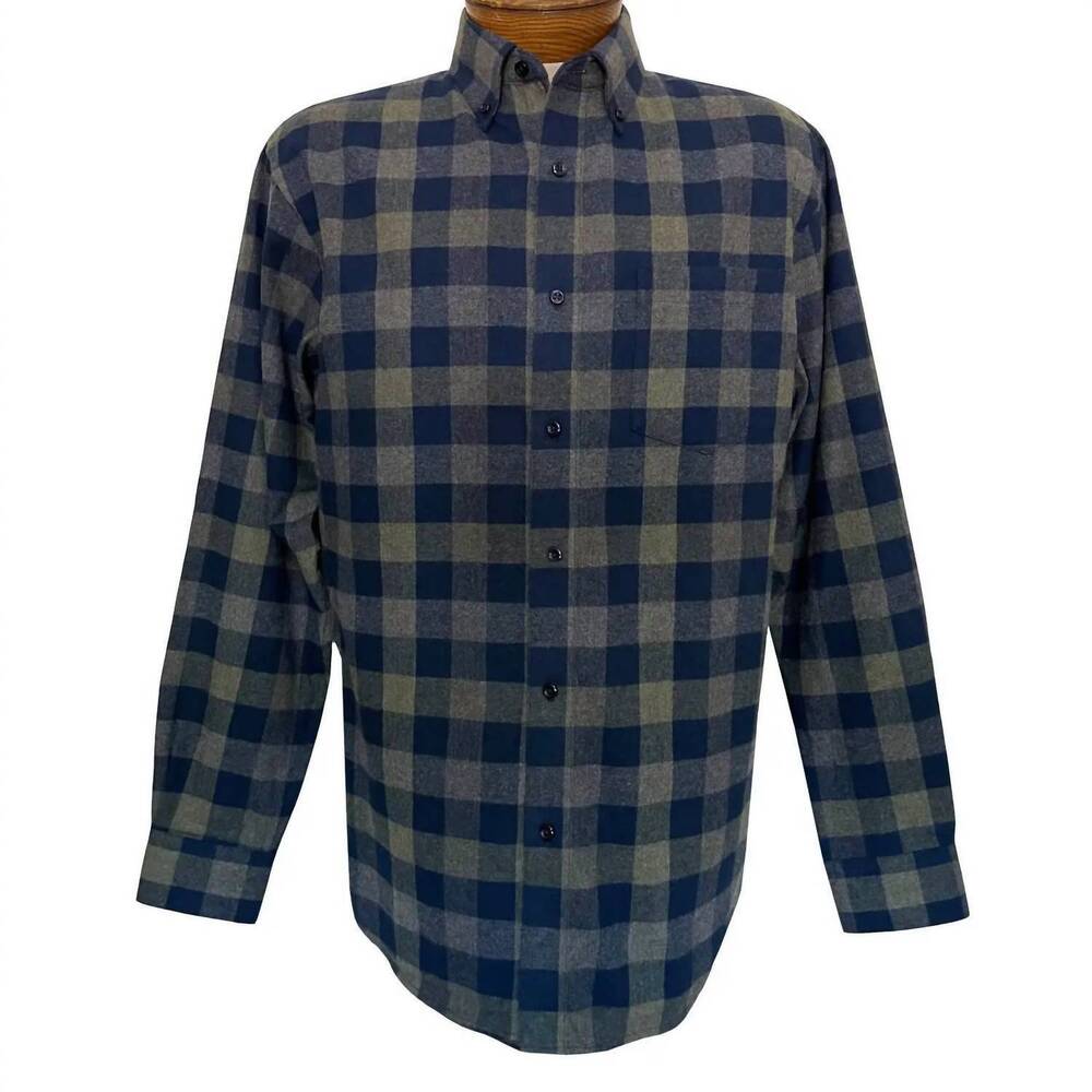 NEW F/X FUSION men's long sleeve check top in navy